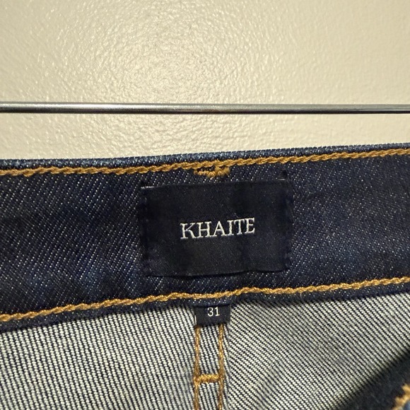 Khaite Raquel Patch Pocket Flare Jeans in Dark Navy Size 31 - Picture 6 of 11